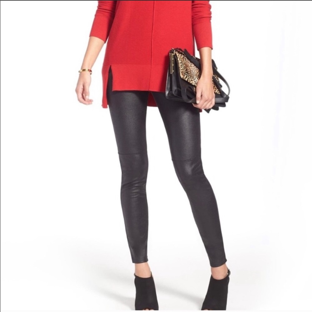 Trouve Vegan Leather Black Leggings Size S